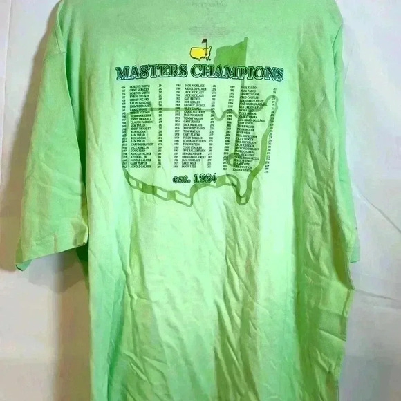 NWT ⛳️⛳️Masters Mint Green 2016 with Champions List on Back T-Shirt (Size XXL) - Picture 8 of 9